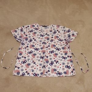 Cassandra O scrub top Independence Day